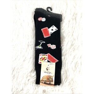 Panama Jack Novelty Socks Men's Martini Gambler 2 Pack Black Charcoal Shoe 8-12
